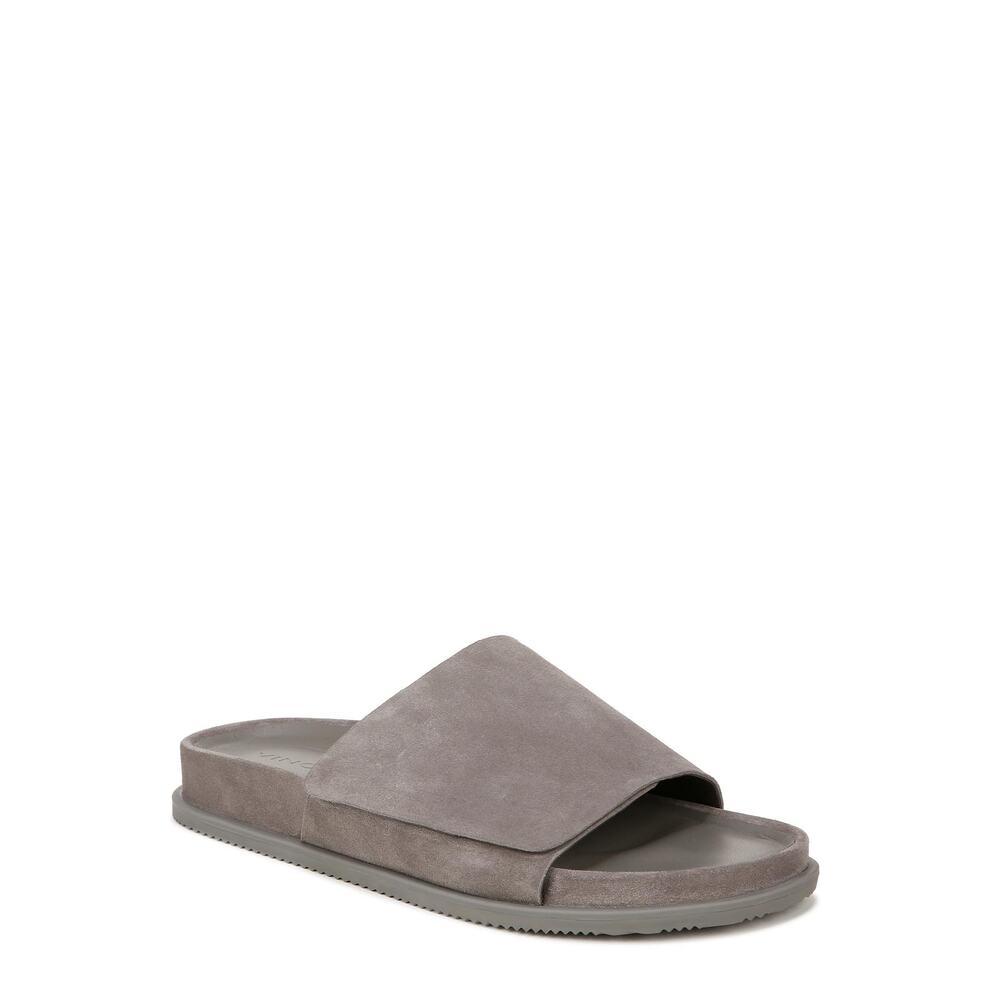 Vince Mens Del Rey Slide Sandal Smoke Grey Suede EU 42.5 US 8.5